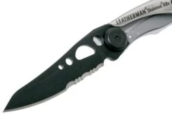 Leatherman Skeletool Knife KBx Black & Silver Pocket Knife Partially Serrated, Limited Edition 832617 -Leatherman Depot Sales Store LEKBX BS 03 leatherman