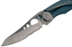 Leatherman Skeletool Knife KBx Partially Serrated Pocket Knife, Denim Blue -Leatherman Depot Sales Store LEKBX DBL 03 leatherman skeletool lekbx dbl 03