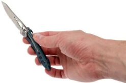 Leatherman Skeletool Knife KBx Partially Serrated Pocket Knife, Denim Blue -Leatherman Depot Sales Store LEKBX DBL 08 leatherman skeletool lekbx dbl 08