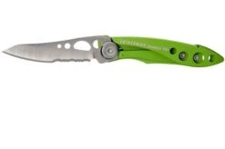 Leatherman Skeletool Knife KBx Partially Serrated Pocket Knife, Green
