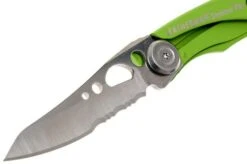 Leatherman Skeletool Knife KBx Partially Serrated Pocket Knife, Green -Leatherman Depot Sales Store LEKBX SBL 03 leatherman skeletool lekbx sbl 03
