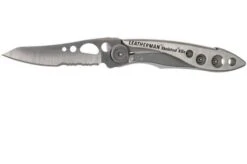 Leatherman Skeletool Knife KBx Partially Serrated Pocket Knife, Silver