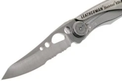 Leatherman Skeletool Knife KBx Partially Serrated Pocket Knife, Silver -Leatherman Depot Sales Store LEKBX SS 03 leatherman skeletool lekbx ss 03