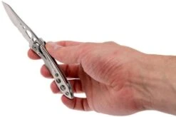 Leatherman Skeletool Knife KBx Partially Serrated Pocket Knife, Silver -Leatherman Depot Sales Store LEKBX SS 08 leatherman skeletool lekbx ss 08