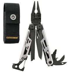 Leatherman Signal Multi-Tool With Nylon Sheath -Leatherman Depot Sales Store LT832623 Leatherman Signal Black Silver Open with Sheath