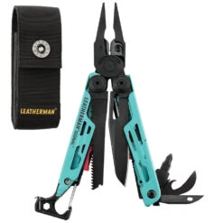Leatherman Signal Multi-Tool With Nylon Sheath -Leatherman Depot Sales Store LT832731 Leatherman Aqua Signal Open with Sheath