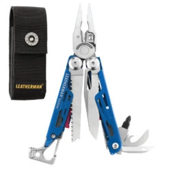 Leatherman Signal Multi-Tool With Nylon Sheath -Leatherman Depot Sales Store LT832739 Leatherman Signal Cobalt Open with Sheath
