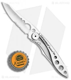 Leatherman Skeletool KBX Liner Lock Knife Stainless (2.6" Satin Serr) 832382 -Leatherman Depot Sales Store Leatherman Skeletool KBX stainless satin serr BHQ 74710 er bottlecap