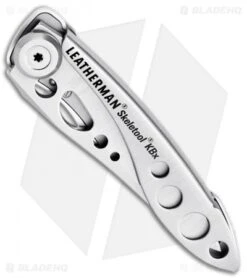 Leatherman Skeletool KBX Liner Lock Knife Stainless (2.6" Satin Serr) 832382 -Leatherman Depot Sales Store Leatherman Skeletool KBX stainless satin serr BHQ 74710 er spine